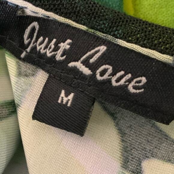 Just Love Maxi Dress Size Medium Side Slit Colorblock Top Sheer Sleeveless - Picture 6 of 10